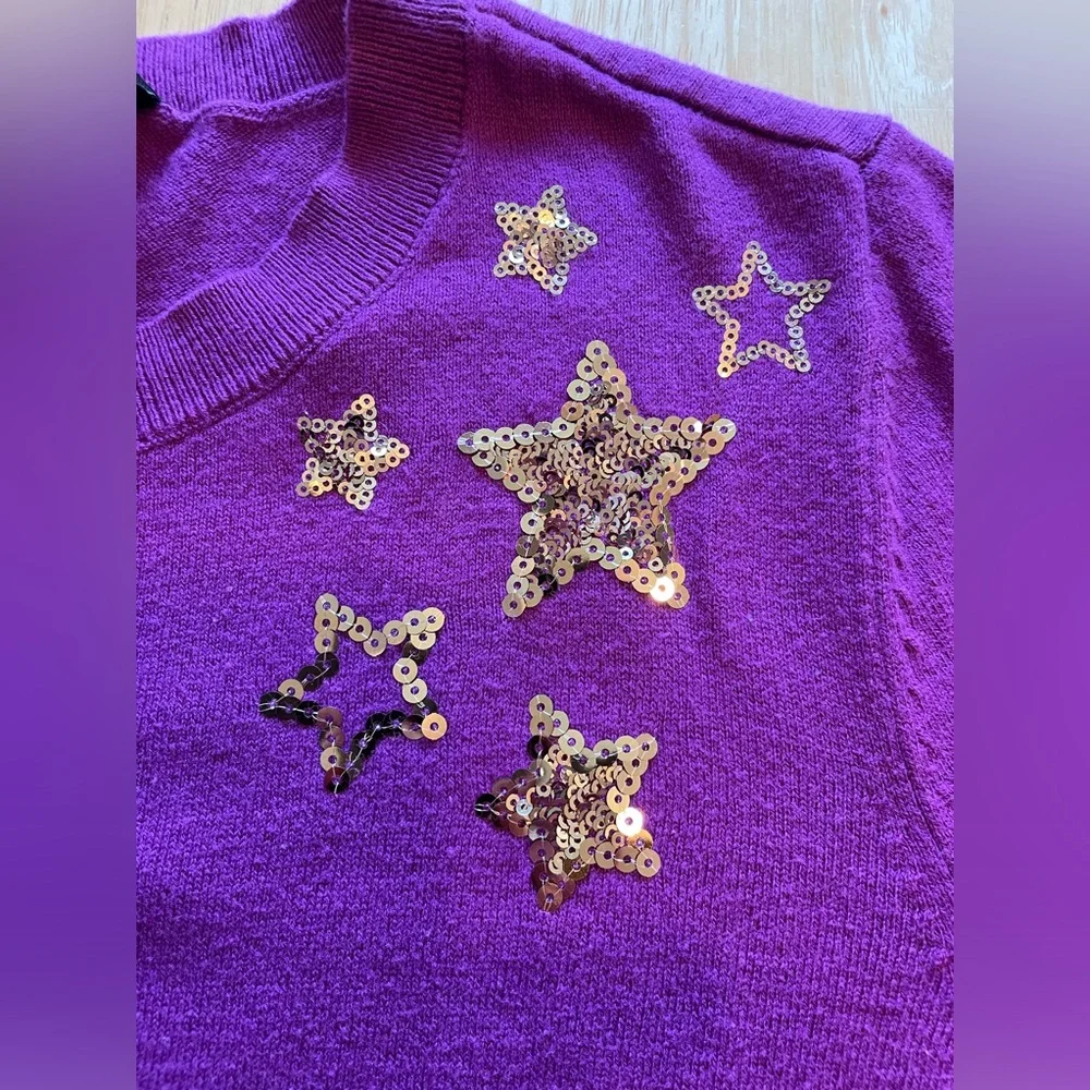 💖 5 for $25 💖 Purple Lane Bryant Sweater with Sequins Star Detail, size 14/16